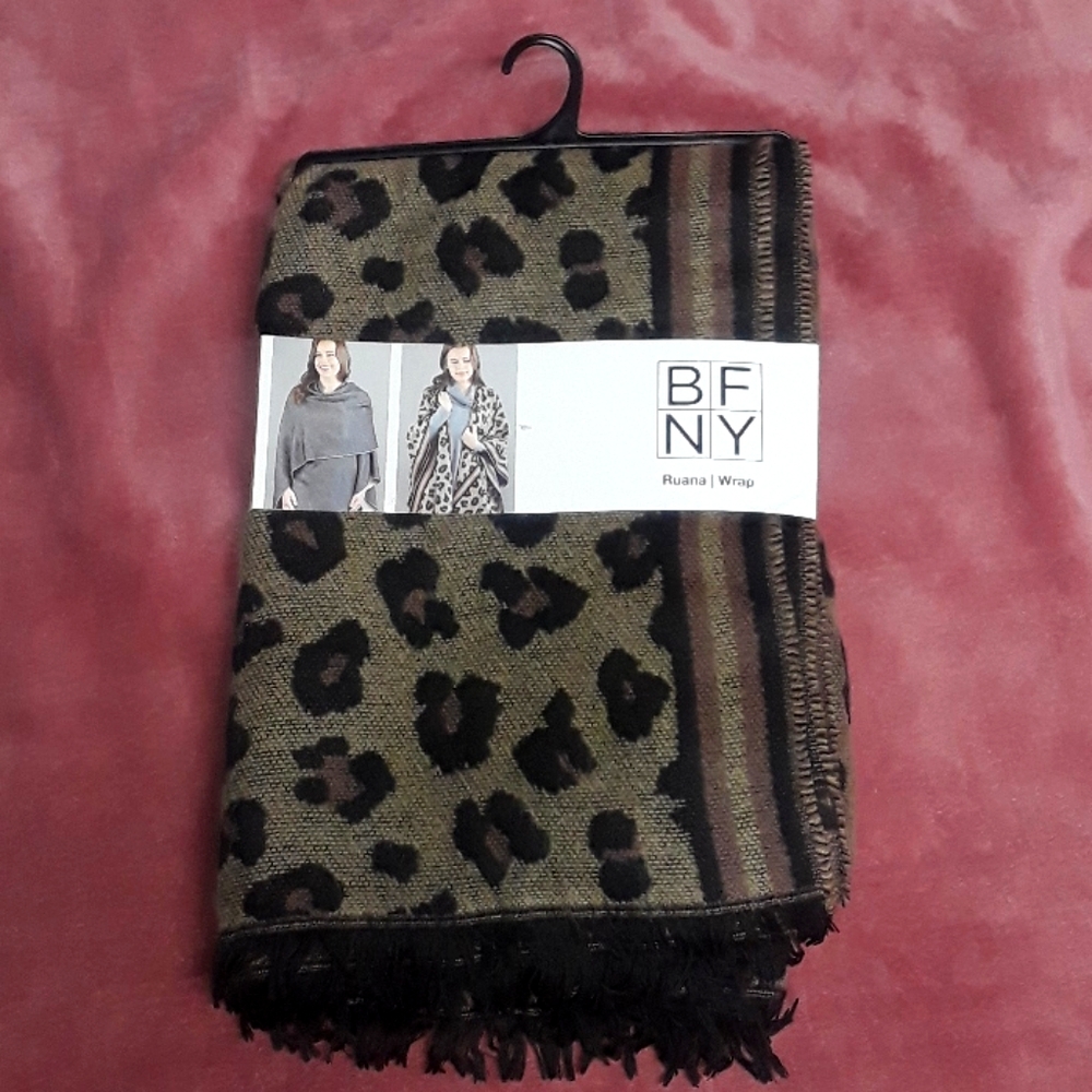 Leopard ruana wrap